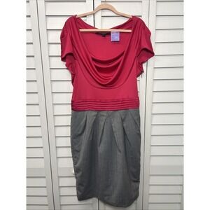 Rachel Roy Signature Silk Wool Blend Cowl Neck Business Career Dress 14 NWT